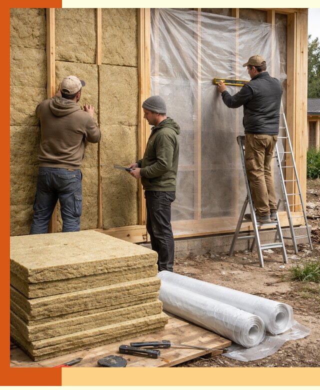 Утепление каркасного дома в Рославле под ключ с гарантией качества