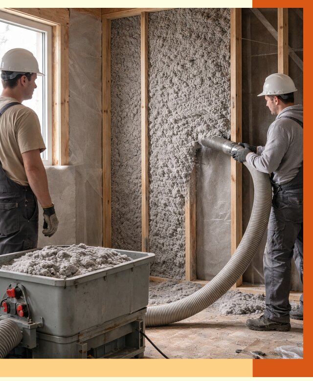 Утепление каркасного дома эковатой в Рославле от 1850 руб. | ТепломастерРлв