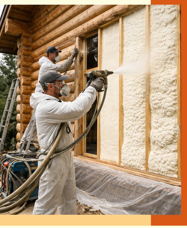 Утепление деревянного дома ППУ в Рославле от 4316 руб/м2 | ТепломастерРлв — под ключ