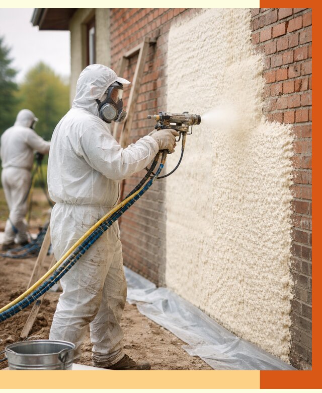 Утепление кирпичного дома ППУ в Рославле под ключ от 6679 руб. | ТепломастерРлв