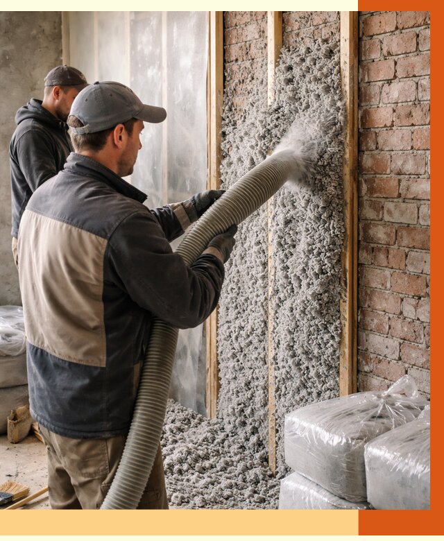 Утепление кирпичного дома эковатой в Рославле от 2415 руб./м² | ТепломастерРлв