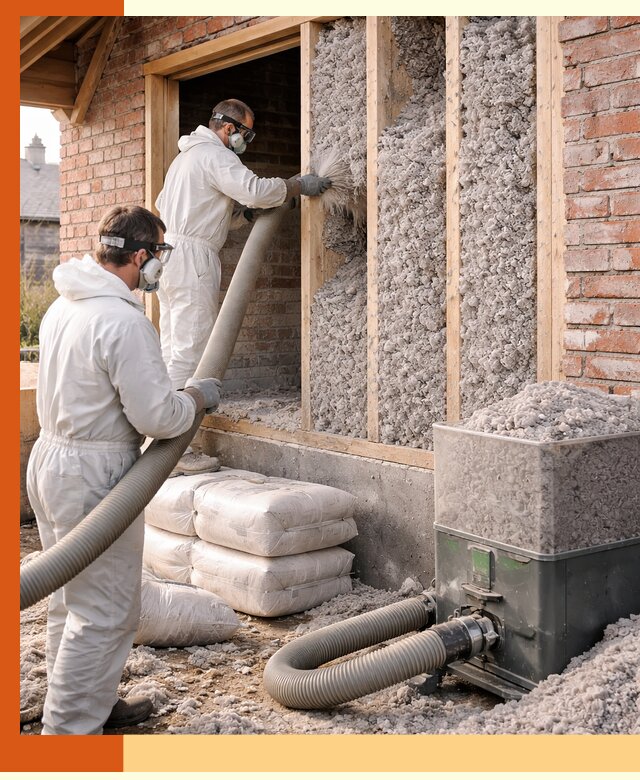 Утепление кирпичного дома эковатой в Рославле