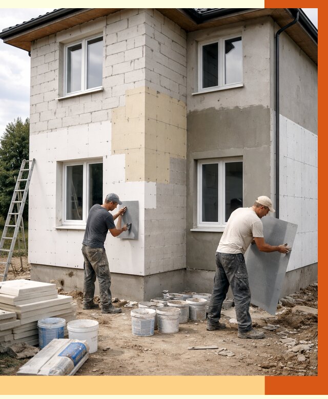 Утепление дома из газобетона в Рославле от 4316 руб./м² — заказать у ТепломастерРлв