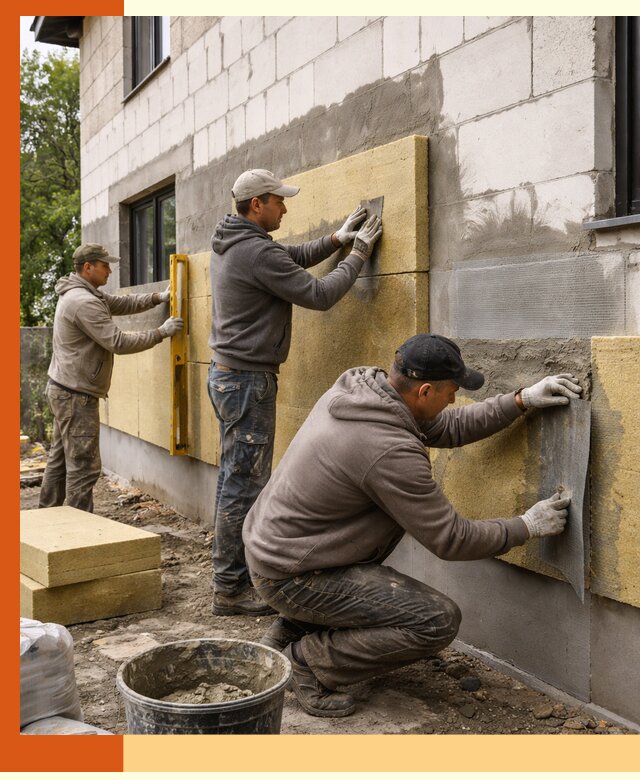 Утепление дома из газобетона в Рославле качественно и долговечно