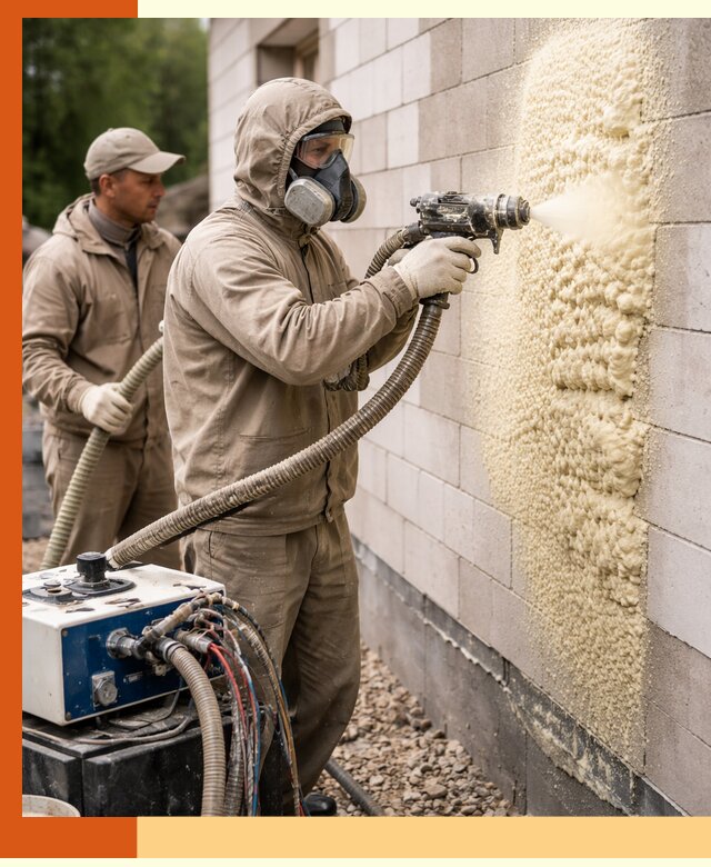 Утепление дома из газобетона ППУ в Рославле — надежная теплоизоляция