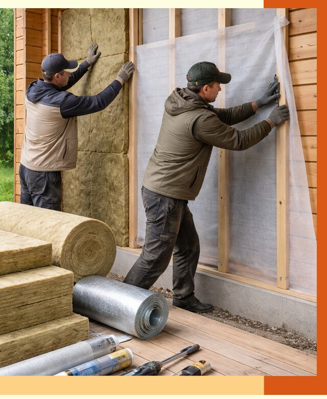 Утепление дома из двойного бруса в Рославле от 4932 руб./м² — ТепломастерРлв под ключ