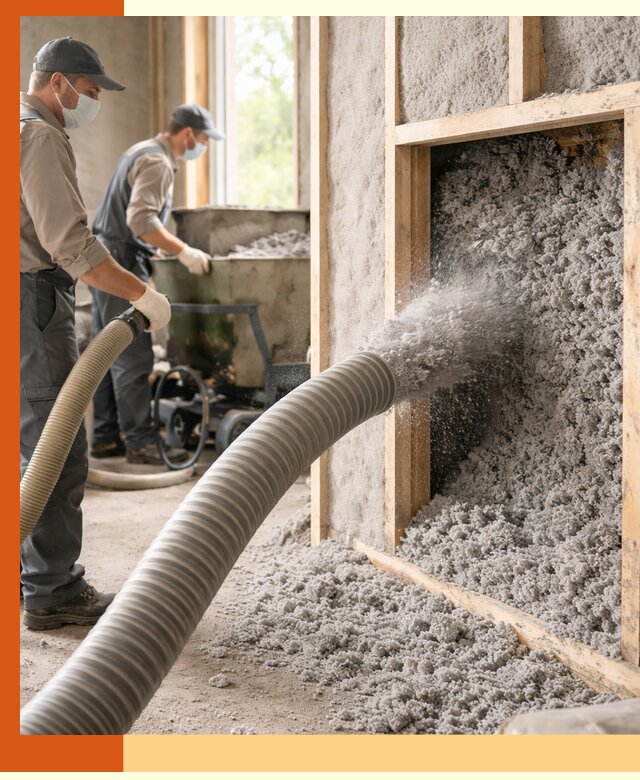 Утепление коттеджа эковатой в Рославле с гарантией качества