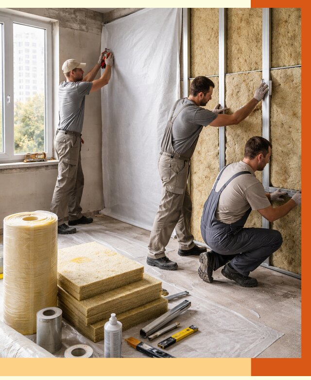 Утепление квартиры в Рославле от 4624 руб/м2 — утеплить квартиру изнутри и снаружи | ТепломастерРлв