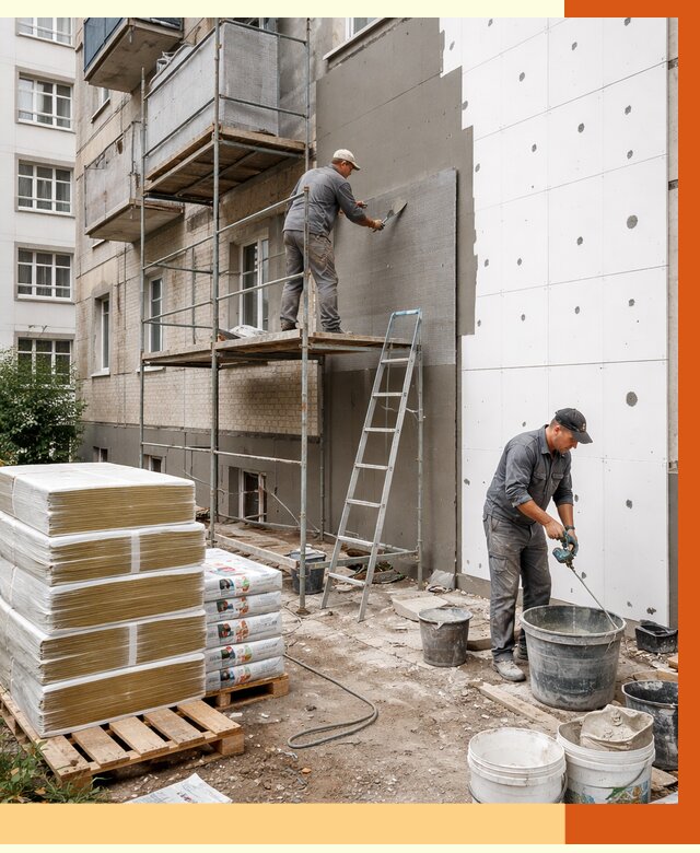 Утепление квартиры снаружи в Рославле от 6320 руб/м2 под ключ | ТепломастерРлв