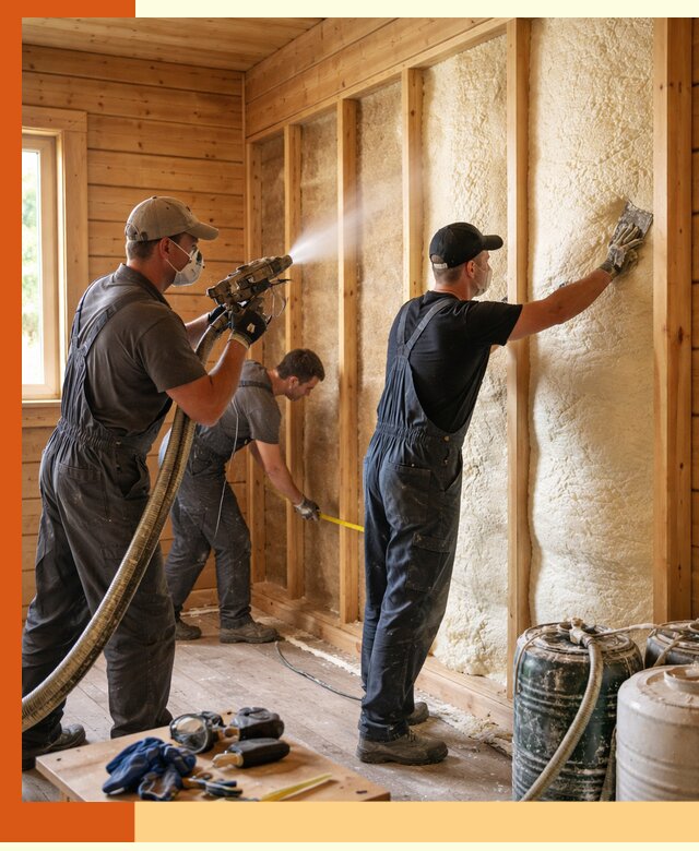 Утепление бани пенополиуретаном (ППУ) в Рославле