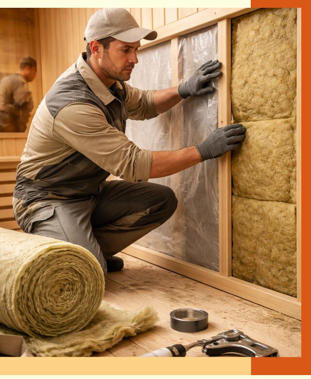 Утепление сауны изнутри в Рославле от 6679 руб. за м2 | ППУ, под ключ — ТепломастерРлв