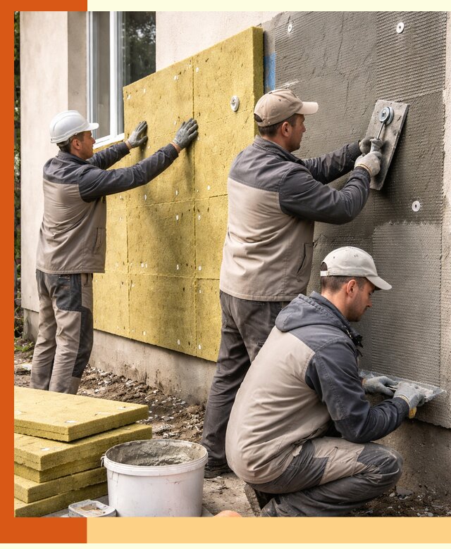 Утепление фасада под штукатурку в Рославле — энергоэффективная технология