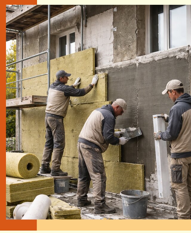 Утепление фасада зданий и домов в Рославле