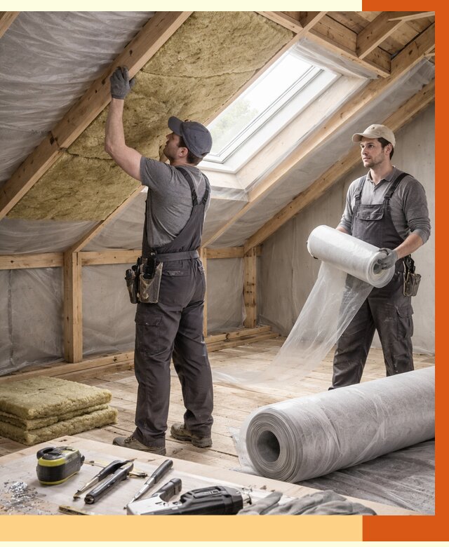 Утепление крыши изнутри мансарды в Рославле от 4316 руб./м² | ТепломастерРлв