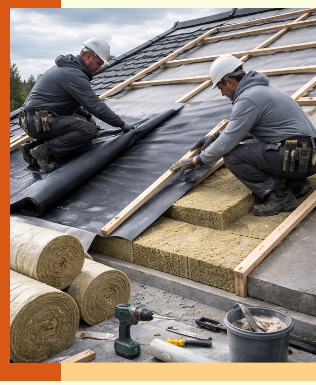 Утепление крыши снаружи в Рославле: профессиональная теплоизоляция