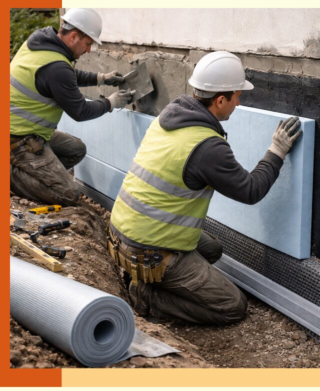 Утепление фундамента снаружи в Рославле — профессиональная теплоизоляция