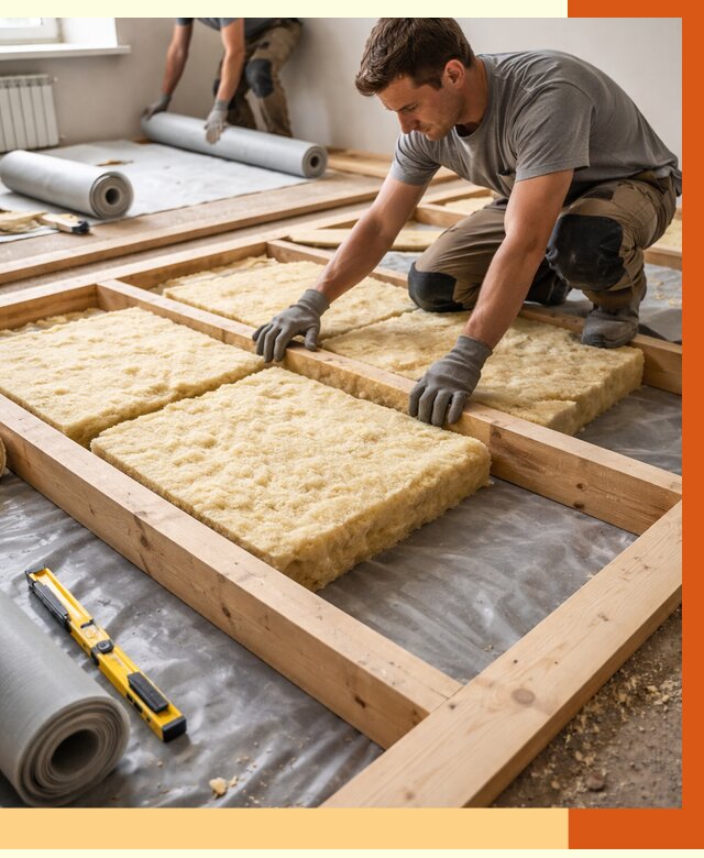 Утепление деревянного пола в Рославле от 1541 руб./м2 под ключ | ТепломастерРлв