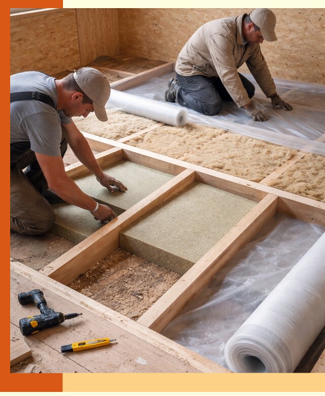 Профессиональное утепление деревянного пола в Рославле