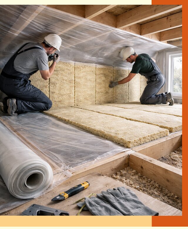 Утепление перекрытий в Рославле от 2929 руб/м2 — утепление межэтажных и чердачных | ТепломастерРлв