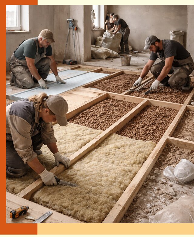 Утепление перекрытий жилых и промышленных зданий в Рославле