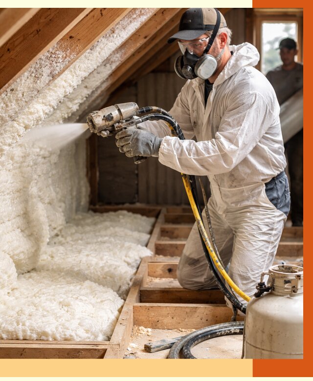 Утепление чердака ППУ в Рославле от 8858 руб./м2 — услуга под ключ | ТепломастерРлв