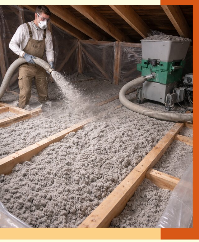 Утепление чердака эковатой в Рославле от 1490 руб/м2 — заказать у ТепломастерРлв