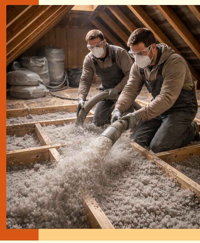 Утепление чердака эковатой в Рославле — быстро и надёжно