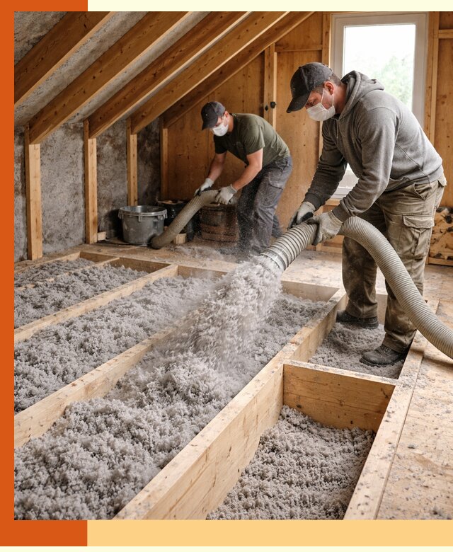 Утепление мансарды эковатой в Рославле с гарантией качества