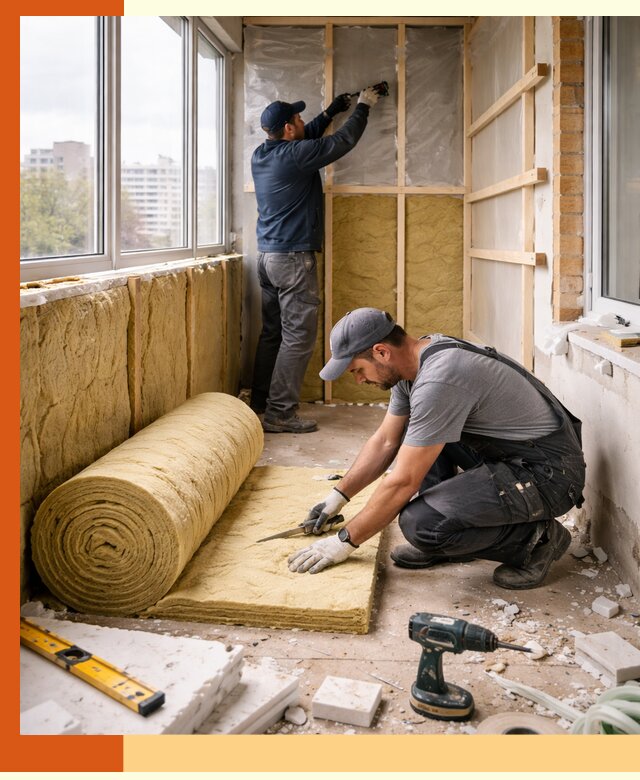 Утепление балкона под ключ в Рославле качественно и быстро