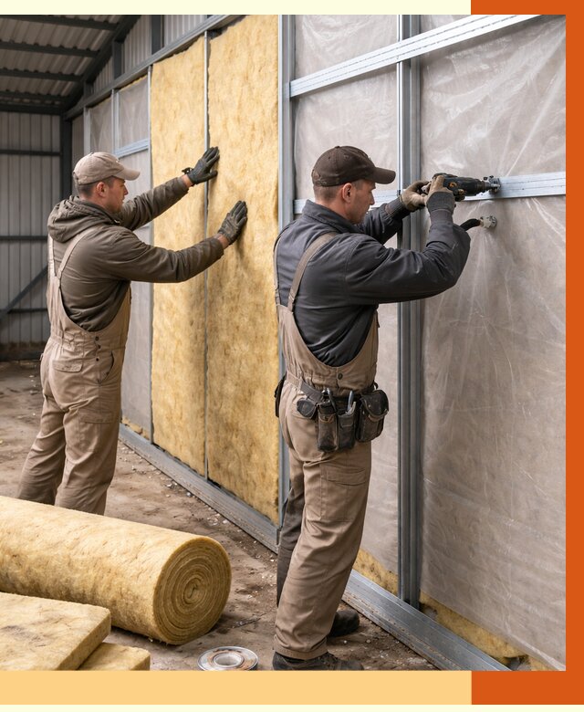 Утепление металлического ангара в Рославле от 4881 руб/м2 — услуги под ключ | ТепломастерРлв