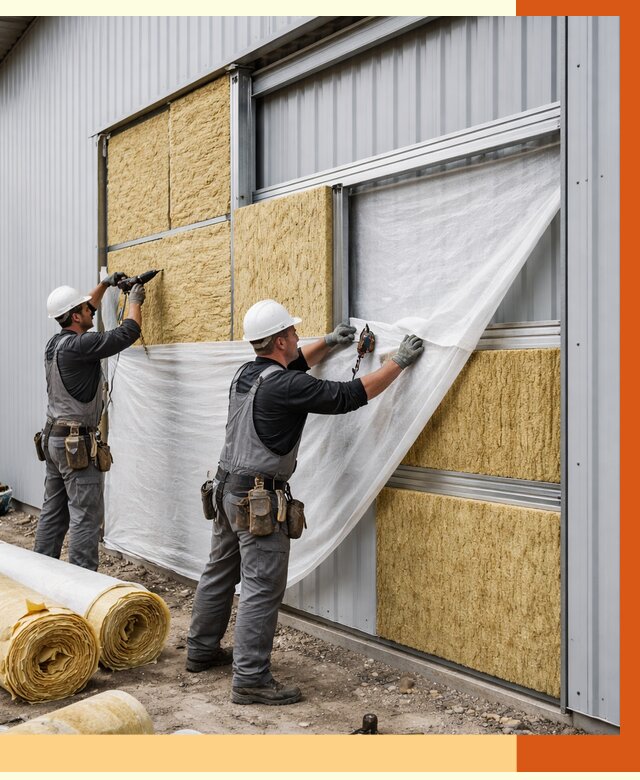 Утепление металлического склада в Рославле от 4624 руб/м2 — комплексное утепление под ключ | ТепломастерРлв