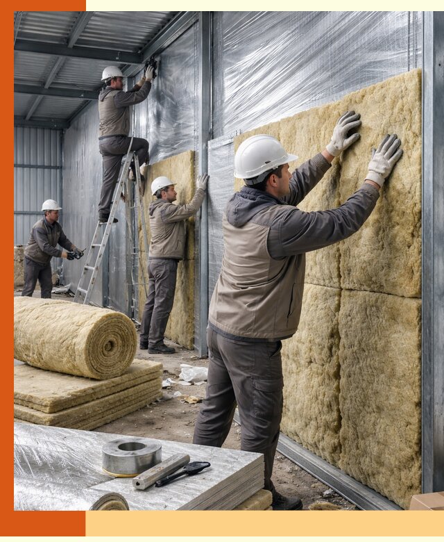 Утепление металлического склада в Рославле: теплоизоляция и герметизация