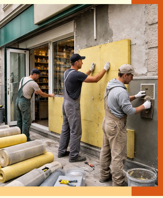 Утепление магазина в Рославле от 4624 руб/м2 — цена, стены и снаружи | ТепломастерРлв