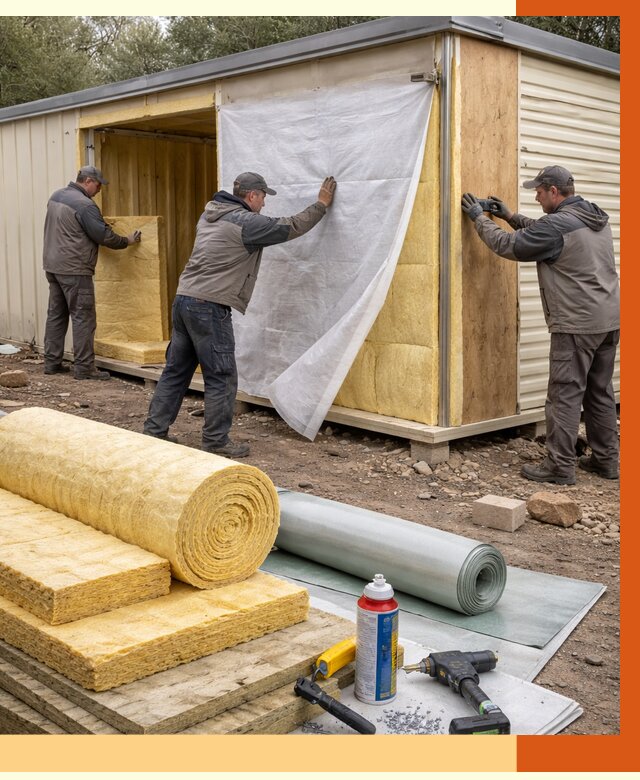 Утепление строительной бытовки в Рославле от 12845 руб. под ключ | ТепломастерРлв