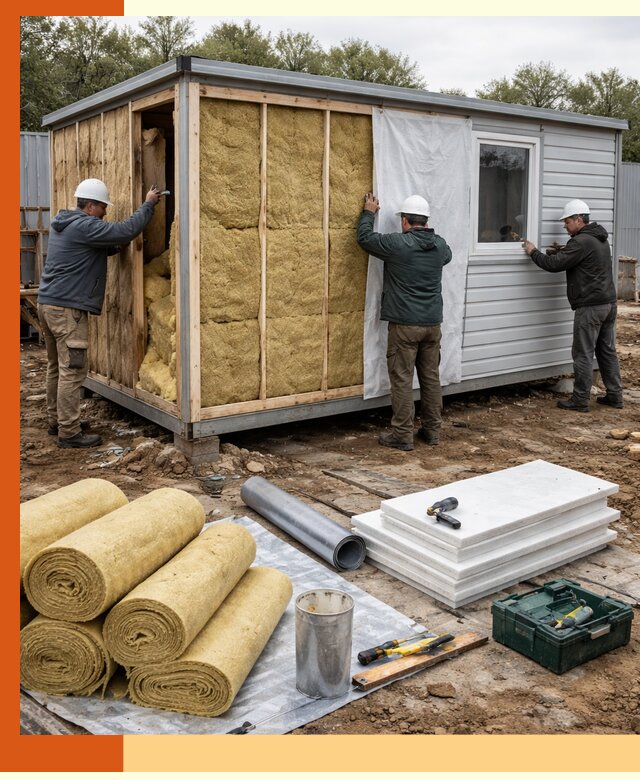 Утепление строительной бытовки под ключ в Рославле для любых условий