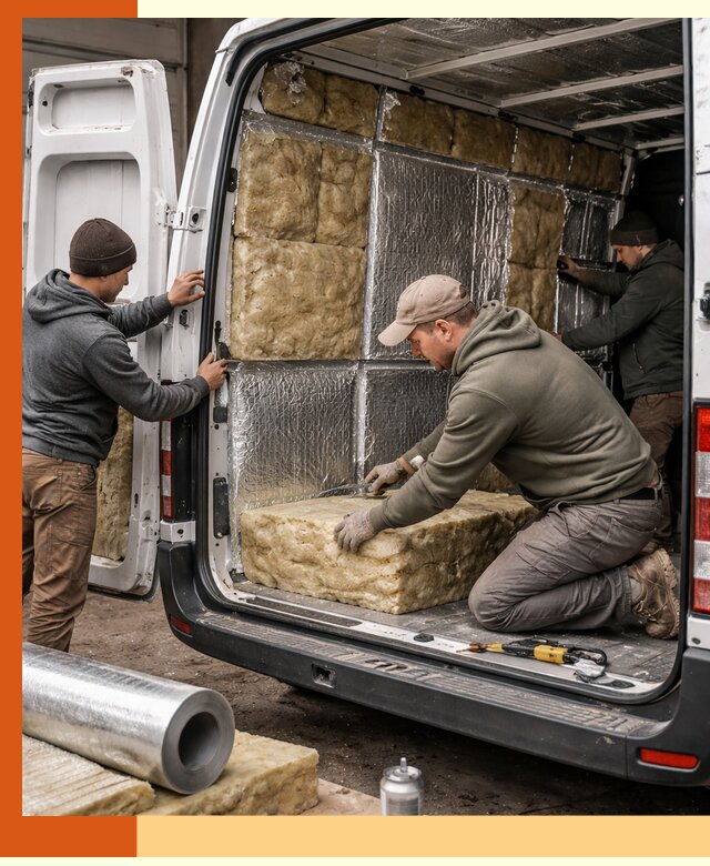 Утепление фургона в Рославле: профессиональная теплоизоляция и шумоизоляция