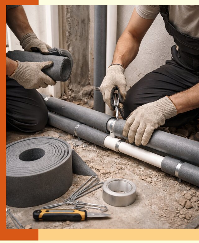 Утепление труб водоснабжения в Рославле — монтаж и защита сети