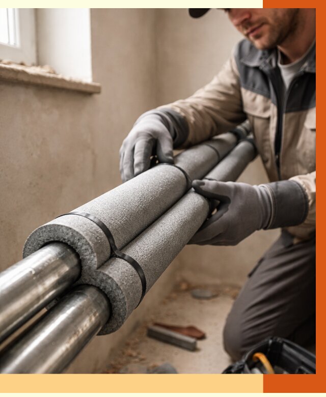 Утепление труб отопления в Рославле от 2929 руб. за м² — услуги под ключ | ТепломастерРлв