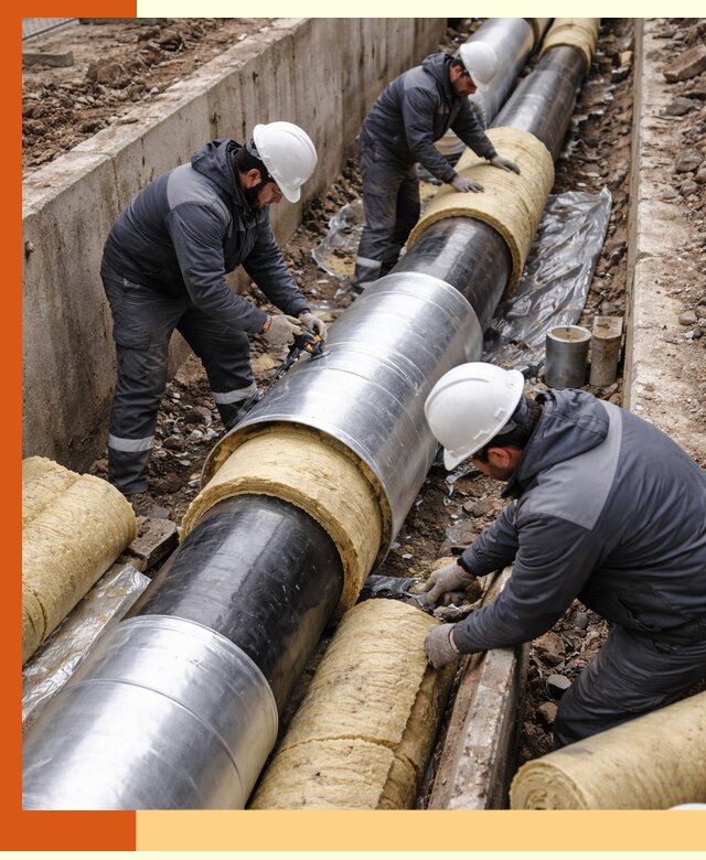 Утепление теплотрассы в Рославле: утеплительные работы и материалы