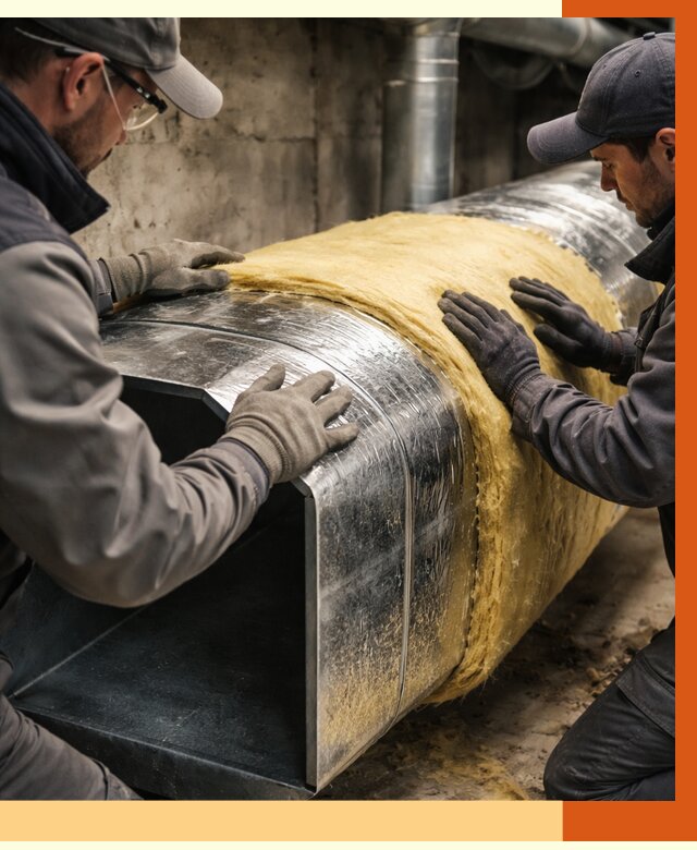 Утепление воздуховодов в Рославле от 4316 руб. — теплоизоляция вентиляции | ТепломастерРлв