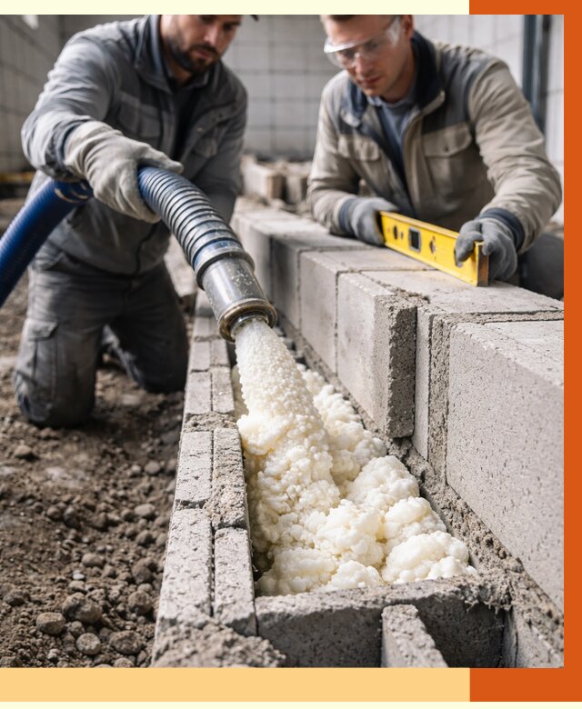 Заполнение колодцевой кладки ППУ в Рославле от 4316 руб. за м2 | ТепломастерРлв