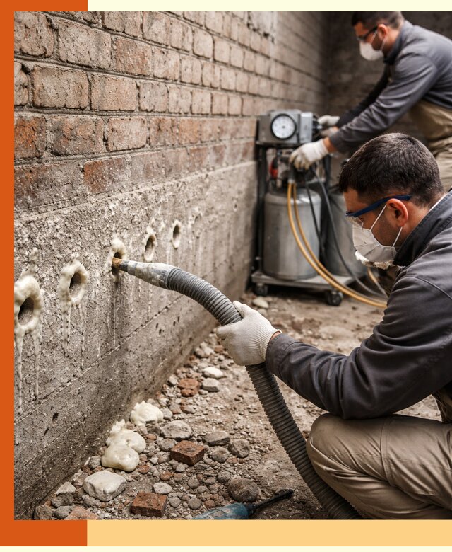 Заполнение колодцевой кладки ППУ в Рославле быстро и герметично