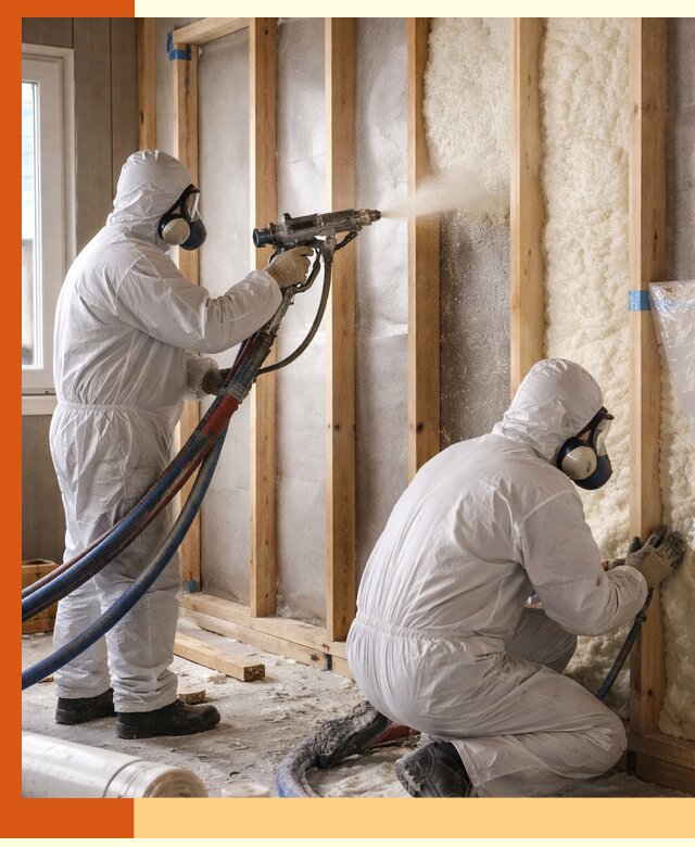 Утепление каркасной стены ППУ в Рославле для домов и коттеджей