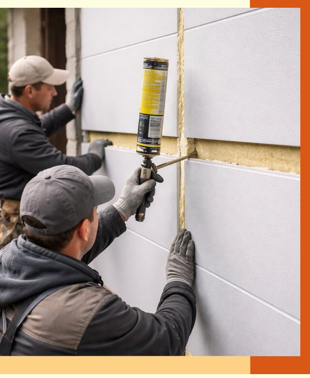 Утепление сэндвич панелей ППУ в Рославле от 4316 руб. за м2 | ТепломастерРлв