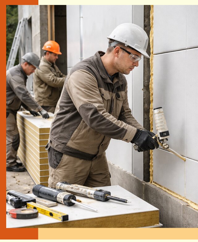 Утепление сэндвич-панелей пенополиуретаном в Рославле