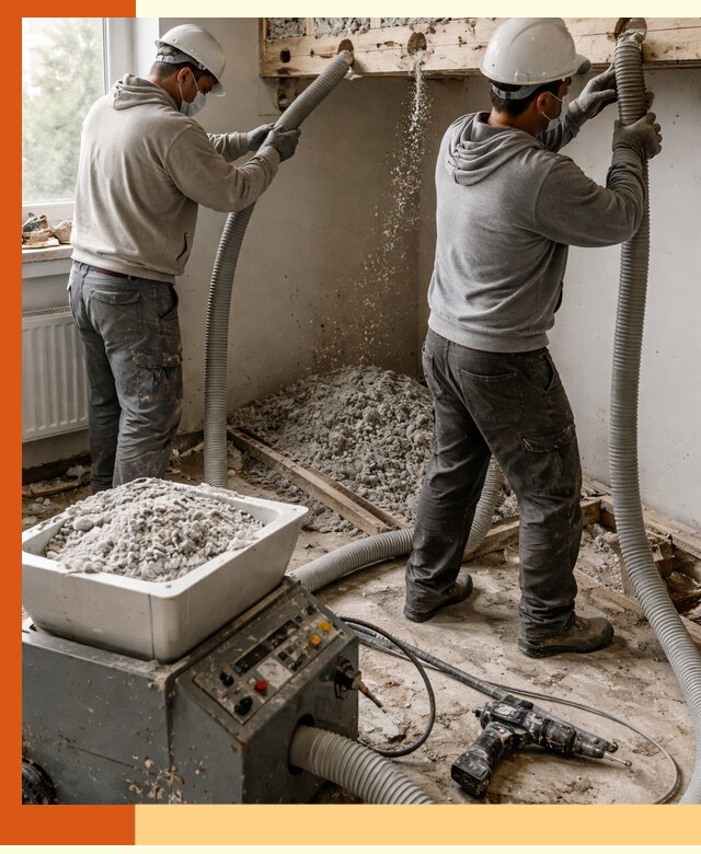 Заполнение пустот перекрытий пеной и наполнителями в Рославле