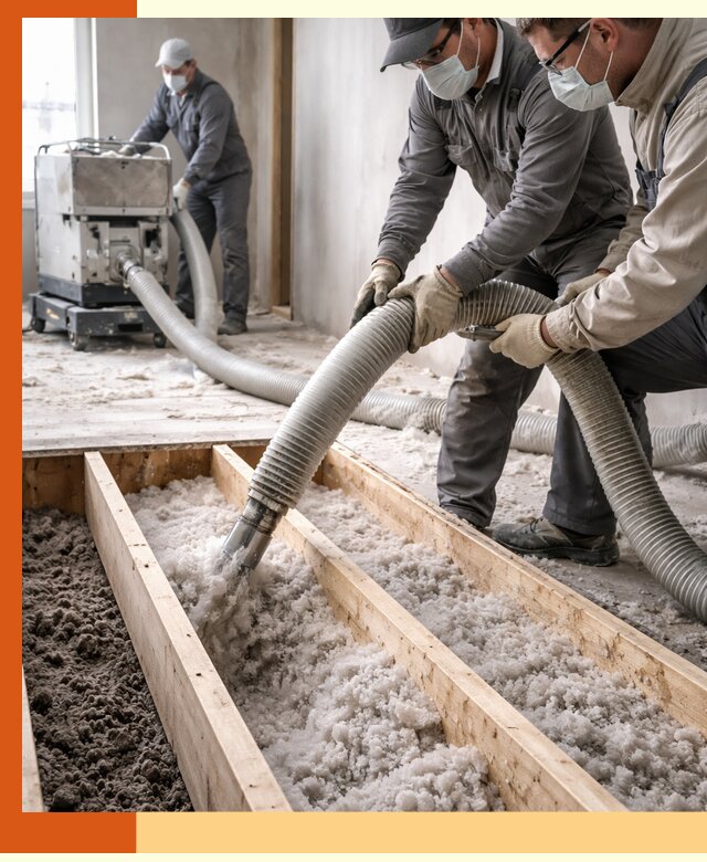 Заполнение полостей межэтажного перекрытия в Рославле эффективно и герметично