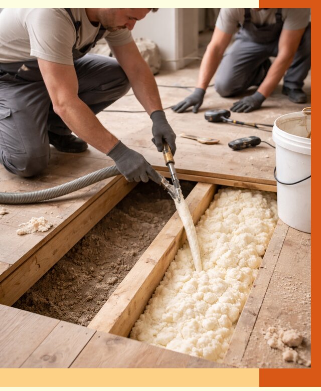 Заполнение пустот пола в Рославле от 2775 руб. — утепление пустот пола под ключ | ТепломастерРлв