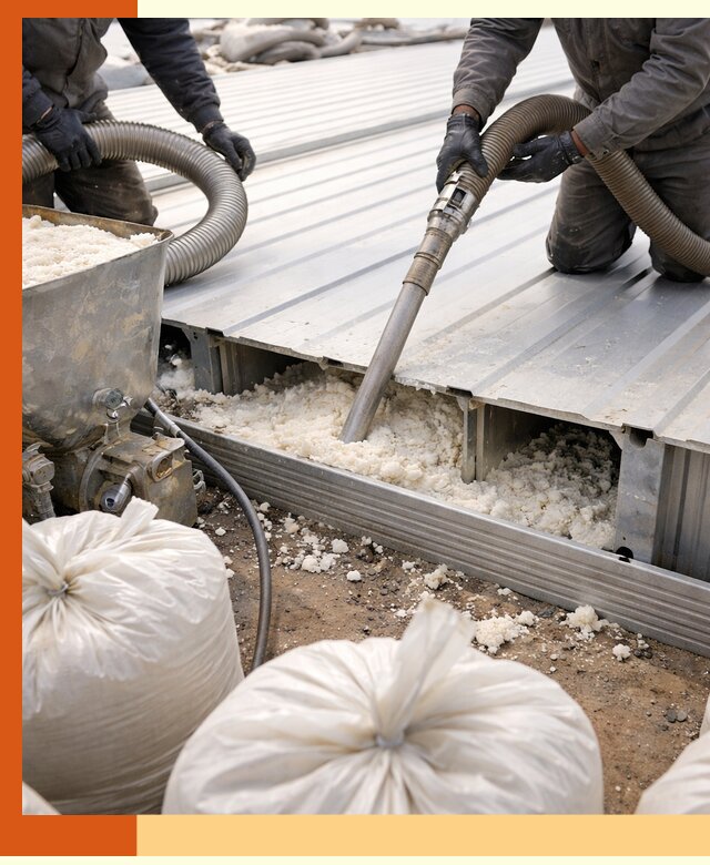 Заполнение пустот кровельных панелей пенными и мокрыми герметиками в Рославле