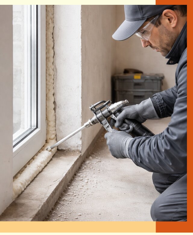 Герметизация стыков ППУ в Рославле от 1696 руб. за м2 — утепление примыканий под ключ | ТепломастерРлв